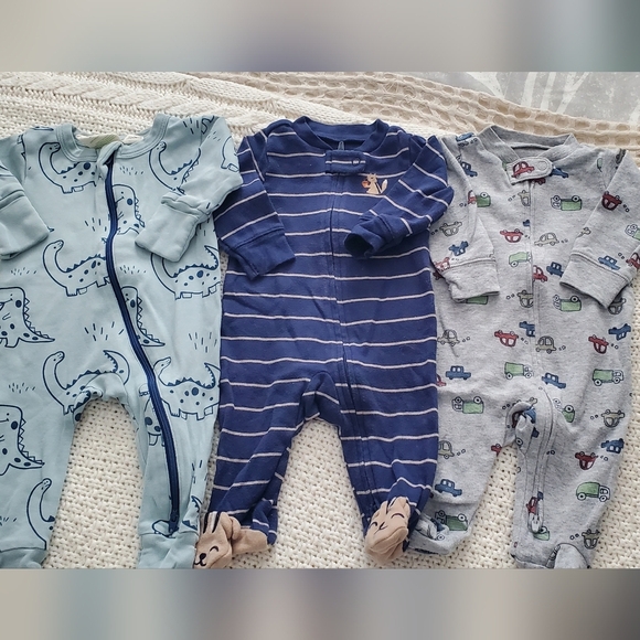 Blue and Gray Baby Onesies Set - Picture 1 of 4